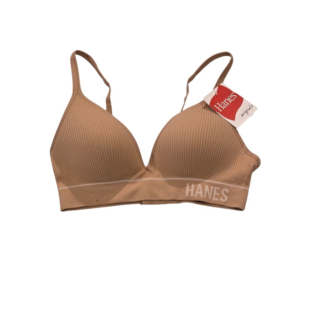 Hanes Orginals Womens Rib Contour Wirefree Bra Small NWT